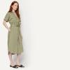 image:imageAmazon Essentials Womens RelaxedFit Short Sleeve ButtonDown Dress with BeltWashed Khaki Green