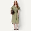 image:imageAmazon Essentials Womens RelaxedFit Short Sleeve ButtonDown Dress with BeltWashed Khaki Green