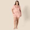 image:imageAmazon Essentials Womens Satin Short Sleeve ButtonDown Top and Short Sleepwear Pajama SetDusty Rose