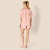 image:imageAmazon Essentials Womens Satin Short Sleeve ButtonDown Top and Short Sleepwear Pajama SetDusty Rose