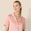 image:imageAmazon Essentials Womens Satin Short Sleeve ButtonDown Top and Short Sleepwear Pajama SetDusty Rose