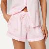 image:imageAmazon Essentials Womens Satin Short Sleeve ButtonDown Top and Short Sleepwear Pajama SetLight Pink Roses