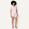 image:imageAmazon Essentials Womens Satin Short Sleeve ButtonDown Top and Short Sleepwear Pajama SetLight Pink Roses