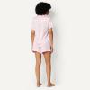 image:imageAmazon Essentials Womens Satin Short Sleeve ButtonDown Top and Short Sleepwear Pajama SetLight Pink Roses