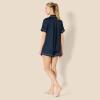 image:imageAmazon Essentials Womens Satin Short Sleeve ButtonDown Top and Short Sleepwear Pajama SetNavy