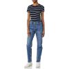 image:imageAmazon Essentials Womens SlimFit ShortSleeve Crewneck TShirt Pack of 2BlackNavyGreen  Horizontal Stripe
