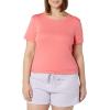 image:imageAmazon Essentials Womens SlimFit ShortSleeve Crewneck TShirt Pack of 2Navy Hot Pink