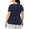 image:imageAmazon Essentials Womens SlimFit ShortSleeve Crewneck TShirt Pack of 2NavyNavy