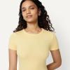 image:imageAmazon Essentials Womens SlimFit ShortSleeve Crewneck TShirt Pack of 2Pastel YellowWhite