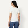 image:imageAmazon Essentials Womens SlimFit ShortSleeve Crewneck TShirt Pack of 2Pastel YellowWhite