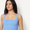 image:imageAmazon Essentials Womens Square Neck Wide Leg Sleeveless JumpsuitBlue Beige Ditsy Flower