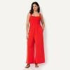 image:imageAmazon Essentials Womens Square Neck Wide Leg Sleeveless JumpsuitBright Poppy Red