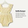 image:imageAmazon Essentials x Sofia Grainge Baby Girls Cotton Sleeveless Romper with RufflesLight Tan Ditsy Flower