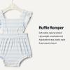 image:imageAmazon Essentials x Sofia Grainge Baby Girls Cotton Sleeveless Romper with RufflesPale Blue Bold Stripe