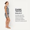 image:imageAmazon Essentials x Sofia Grainge Mommy amp Me Cotton Crochet Sweaters amp Tank SetsIvory Navy Polo Stripe