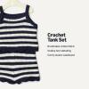 image:imageAmazon Essentials x Sofia Grainge Mommy amp Me Cotton Crochet Sweaters amp Tank SetsIvory Navy Polo Stripe