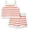 image:imageAmazon Essentials x Sofia Grainge Mommy amp Me Cotton Crochet Sweaters amp Tank SetsIvory Red Uneven Stripe