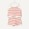 image:imageAmazon Essentials x Sofia Grainge Mommy amp Me Cotton Crochet Sweaters amp Tank SetsIvory Red Uneven Stripe