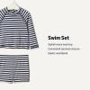 image:imageAmazon Essentials x Sofia Grainge Toddlers and Baby Boys TwoPiece Long Sleeve Rashguard and Shorts SetIvory Navy Even Stripe
