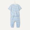 image:imageAmazon Essentials x Sofia Grainge Unisex Toddlers and Babies Cotton Knit Short Sleeve Shirt amp Pants SetBlue Ivory Uneven Stripe