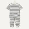 image:imageAmazon Essentials x Sofia Grainge Unisex Toddlers and Babies Cotton Knit Short Sleeve Shirt amp Pants SetNavy Tapered Stripe