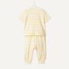 image:imageAmazon Essentials x Sofia Grainge Unisex Toddlers and Babies Cotton Knit Short Sleeve Shirt amp Pants SetWarm Yellow Ivory Uneven Stripe