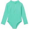image:imageAmazon Essentials Girls Long Sleeve Rash Guard OnePiece SwimsuitBright Mint Green