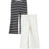image:imageAmazon Essentials Girls and Toddlers SlimFit Cotton Knit Flare Leggings Pull On Pack of 2DotsUneven Stripe