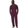 image:imageAmazon Essentials Mens CottonModal Pajama Set Long Sleeve ButtonDown Top with PantsDark Burgundy