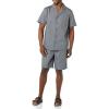 image:imageAmazon Essentials Mens Lightweight Woven Cotton Poplin Loungewear Shorts Pyjama Set with Notch CollarCharcoal