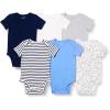 image:imageAmazon Essentials Unisex Babies ShortSleeve BodysuitsBlueDogs