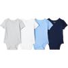 image:imageAmazon Essentials Unisex Babies ShortSleeve BodysuitsBlueLight Heather Grey