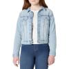 image:imageAmazon Essentials Unisex Kids Medium Stretch RegularFit Denim Trucker Jacket for Boys and GirlsTinted Ice Light Wash