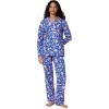 image:imageAmazon Essentials Womens Cotton Stretch Poplin Pajama Set Long Sleeve ButtonDown Shirt with PantsBlue Paisley Floral