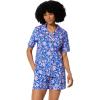 image:imageAmazon Essentials Womens Cotton Stretch Poplin Pajama Set Short Sleeve ButtonDown with ShortsBlue Paisley Floral