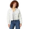 image:imageAmazon Essentials Womens Low Stretch RelaxedFit Cropped Denim JacketWhite
