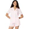 image:imageAmazon Essentials Womens Satin Short Sleeve ButtonDown Top and Short Sleepwear Pajama SetSoft Pink