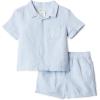 image:imageAmazon Essentials x Sofia Grainge Toddlers and Baby Boys Cotton Linen Short Sleeve Shirt amp Shorts Play SetLight Blue