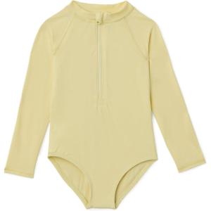 image:imageAmazon Essentials Girls Long Sleeve Rash Guard OnePiece SwimsuitLight Yellow
