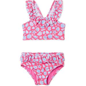 image:imageAmazon Essentials Girls Ruffle TwoPiece Bikini Swim SetHot Pink Shells