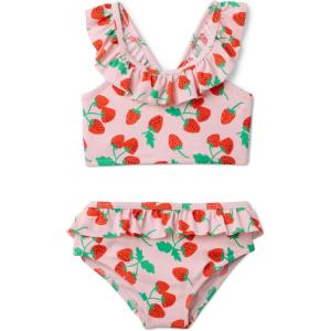 image:imageAmazon Essentials Girls Ruffle TwoPiece Bikini Swim SetPink Tomato Red Strawberries
