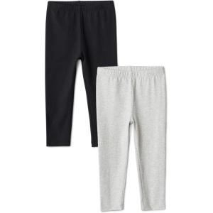 image:imageAmazon Essentials Girls and Toddlers Cotton Stretch LeggingsBlackHeather Grey