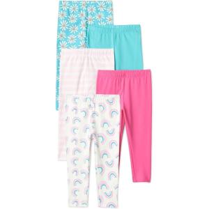 image:imageAmazon Essentials Girls and Toddlers Cotton Stretch LeggingsBrightsDaisiesRainbows