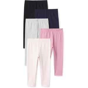 image:imageAmazon Essentials Girls and Toddlers Cotton Stretch LeggingsDark Multicolor