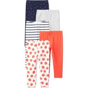 image:imageAmazon Essentials Girls and Toddlers Cotton Stretch LeggingsRed OrangeHeather GreyApples