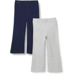 image:imageAmazon Essentials Girls and Toddlers SlimFit Cotton Knit Flare Leggings Pull On Pack of 2NavyLight Grey Heather