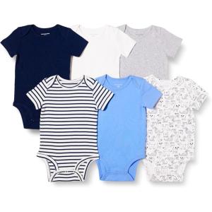 image:imageAmazon Essentials Unisex Babies ShortSleeve BodysuitsBlueDogs