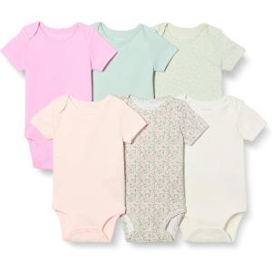 image:imageAmazon Essentials Unisex Babies ShortSleeve BodysuitsPinkFloral