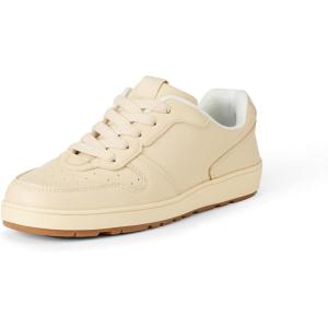 image:imageAmazon Essentials Unisex Kids Low Top Lace Up Court Sneakers for Boys and GirlsCream