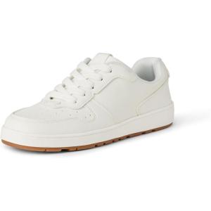 image:imageAmazon Essentials Unisex Kids Low Top Lace Up Court Sneakers for Boys and GirlsWhite
